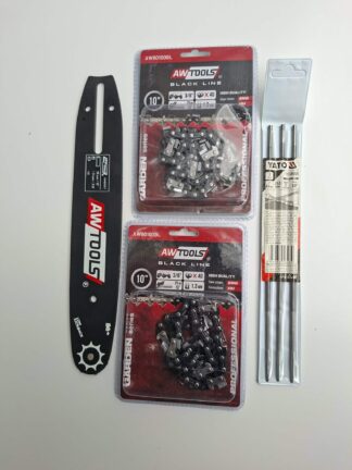 AWTools AW80057 saelatt 10", 3/8", 1,3mm (40 lüli)+ 2tk AW80100BL saeket+ 3tk YT85025 4,0mm viil